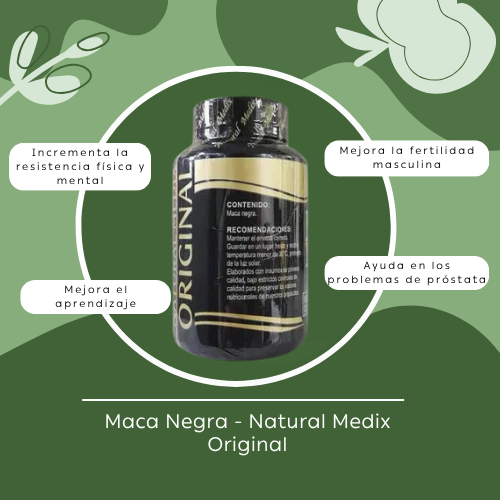 Maca Negra Premium – Natural Medix | 100 Cápsulas de 500 mg