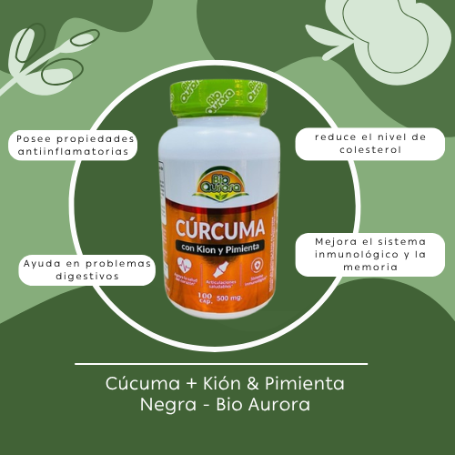 Cúrcuma + Kión & Pimienta Negra – 100 Cápsulas | 500 mg