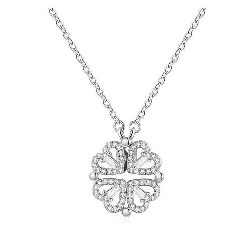 Collar Trébol Imantado – Elegancia y Suerte en Plata