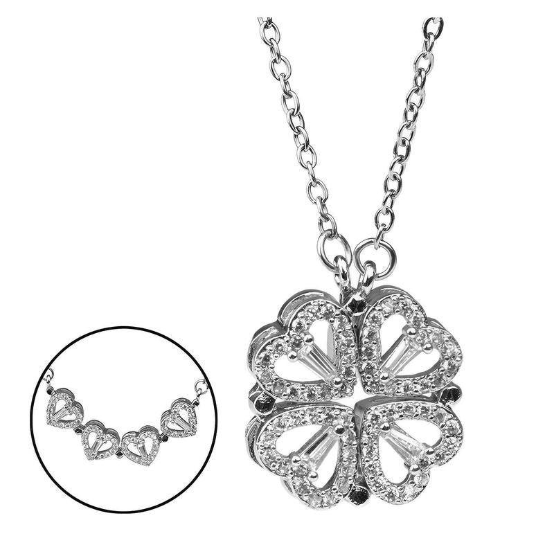 Collar Trébol Imantado – Elegancia y Suerte en Plata