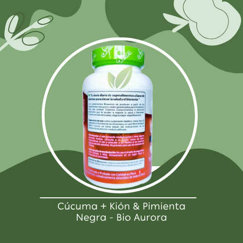 Cúrcuma + Kión & Pimienta Negra – 100 Cápsulas | 500 mg