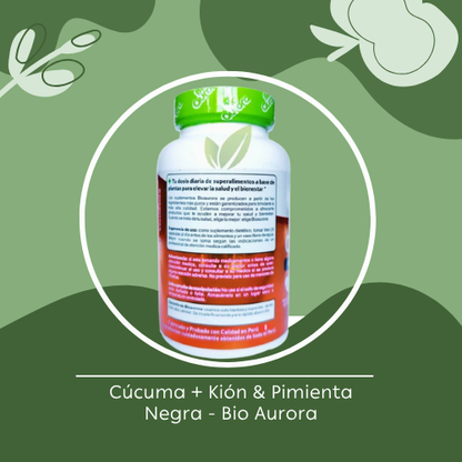 Cúrcuma + Kión & Pimienta Negra – 100 Cápsulas | 500 mg