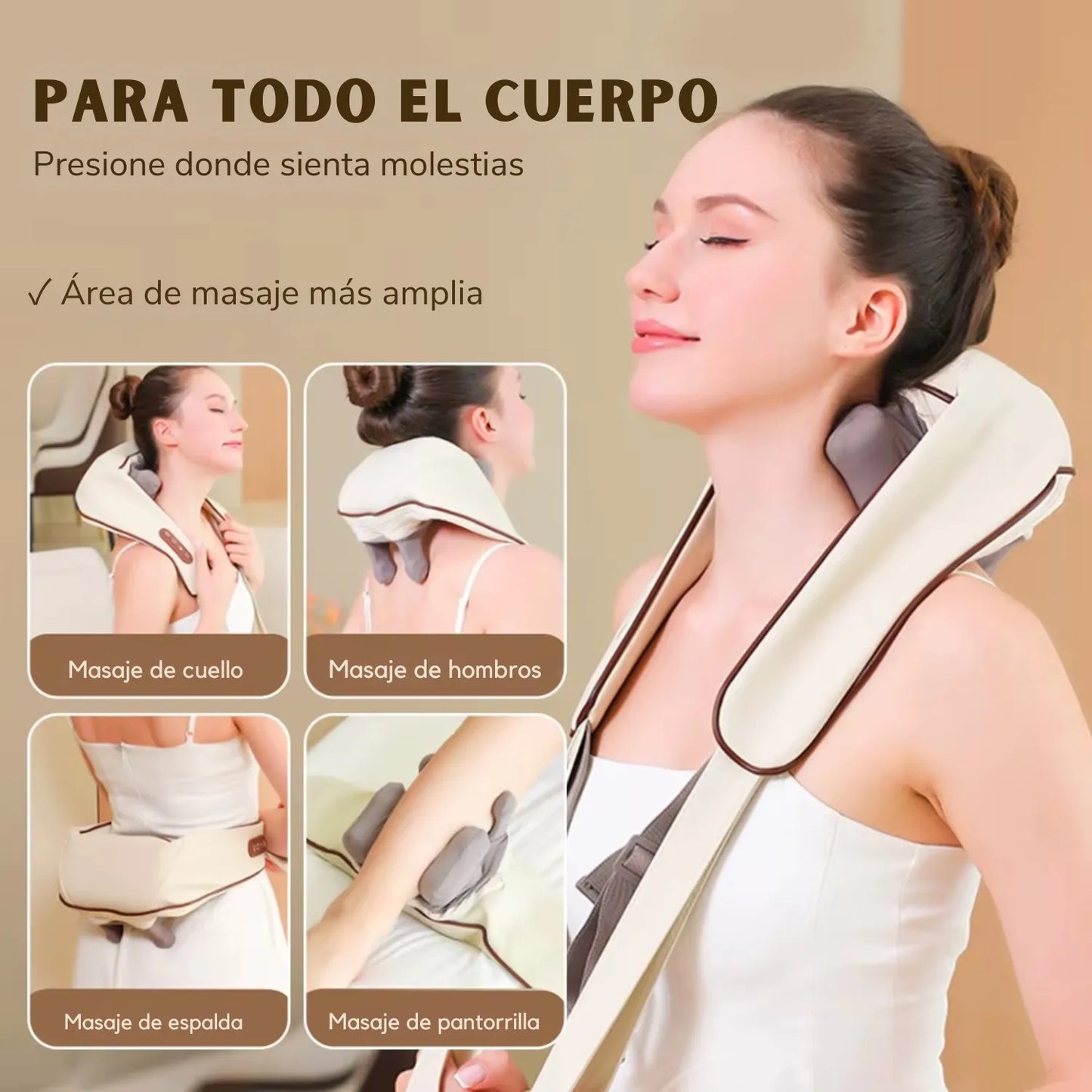 💆‍♀️ Masajeador Eléctrico de Cuello y Espalda con Calor | ¡Relájate y Ahorra Hoy!🔥