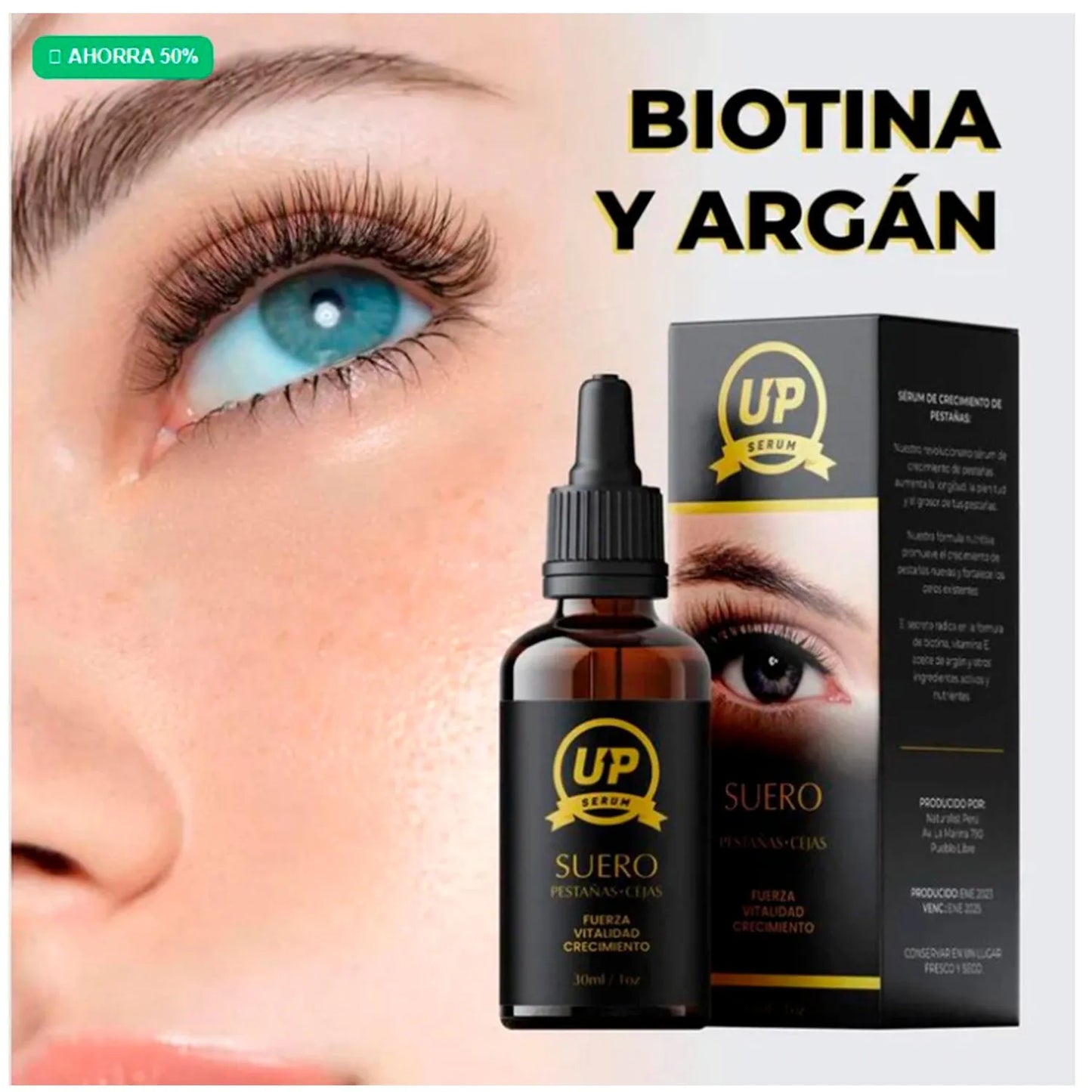 Serum Fortalecedor para Pestañas y Cejas UP – 30 ml