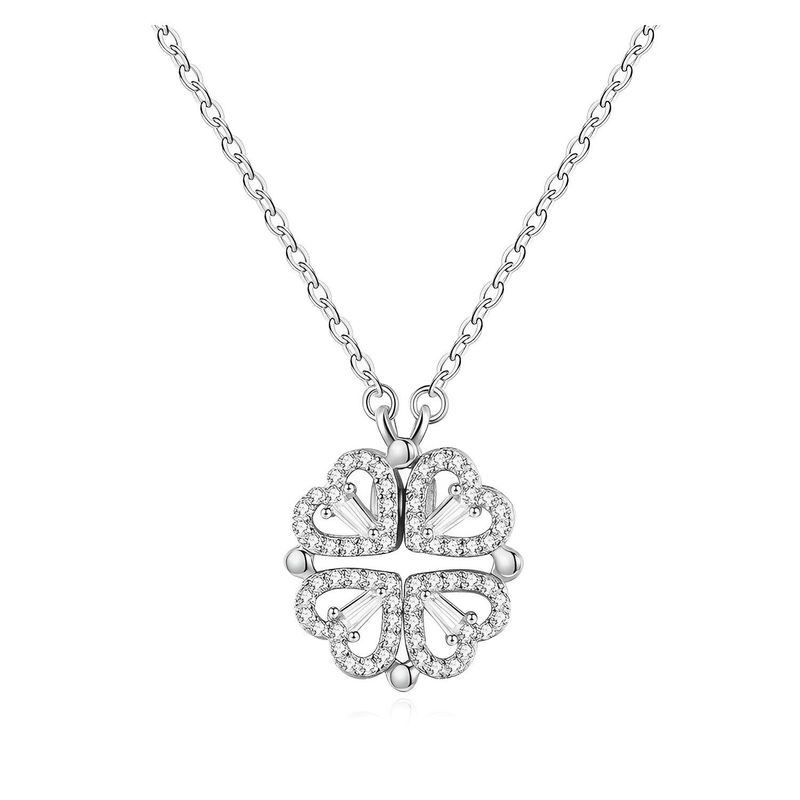 Collar Trébol Imantado – Elegancia y Suerte en Plata